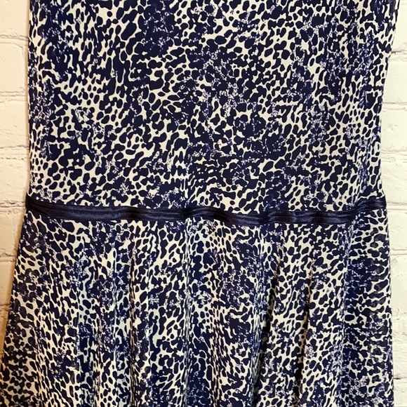 Bice patterned Drop Waist Drape Neck Flared Dress - Picture 5 of 12